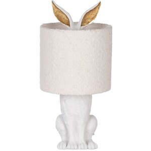 Clayre & Eef stolná lampa Zajačik Biela E27...