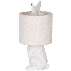 Clayre & Eef stolná lampa Zajačik Biela E27...