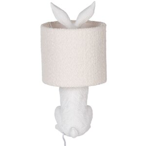 Clayre & Eef stolná lampa Zajačik Biela E27 Ø 20x43 cm