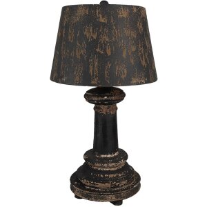 Clayre & Eef stolná lampa Ø35x64 cm – Čierno-hnedej farby