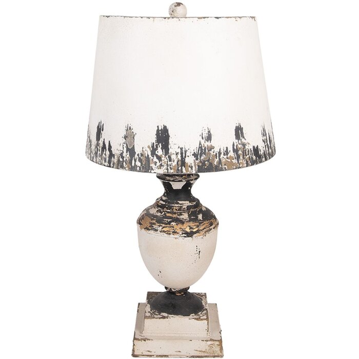 Clayre & Eef 6LMC0110 stolná lampa béžová Ø32x60cm antická
