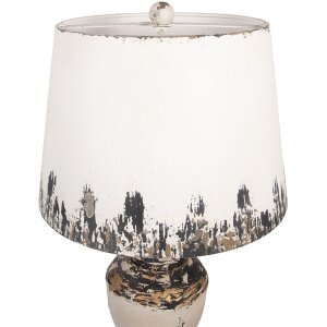 Clayre & Eef 6LMC0110 stolná lampa béžová Ø32x60cm antická