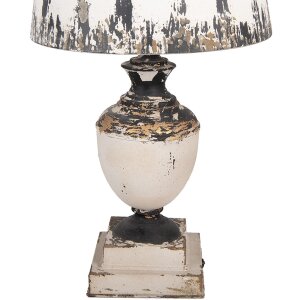 Clayre & Eef 6LMC0110 stolná lampa béžová Ø32x60cm antická