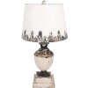 Clayre & Eef 6LMC0110 stolná lampa béžová Ø32x60cm antická