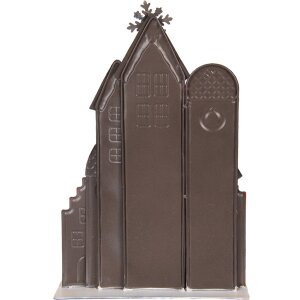Clayre & Eef Vianočná dekorácia Súprava domčekov z kovu 30x8x46 cm