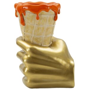 Mauro Ferretti kvetináč v tvare vafle 18x16x26 cm zlatý oranžový