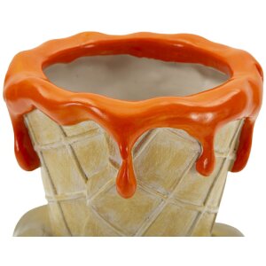 Mauro Ferretti kvetináč v tvare vafle 18x16x26 cm zlatý oranžový
