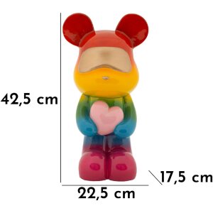 Rainbow Bear Sediaci medvedík Multicolor 22,5x17,5x42,5 cm Polyresin