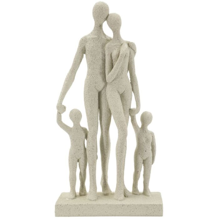 Mauro Ferretti Stons Figúrka Rodina 16x8x30,5 cm krémová