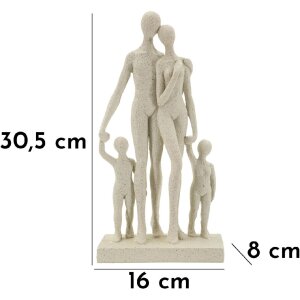 Mauro Ferretti Stons Figúrka Rodina 16x8x30,5 cm krémová