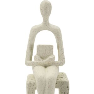 Mauro Ferretti Stons Figúrka krémová 8,5x6,5x24 cm čítajúca dekofigurka