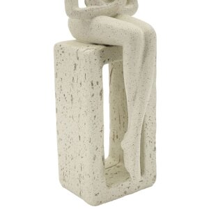 Mauro Ferretti Stons Figúrka krémová 8,5x6,5x24 cm čítajúca dekofigurka