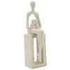 Mauro Ferretti Stons Figúrka krémová 8,5x6,5x24 cm čítajúca dekofigurka