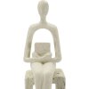 Mauro Ferretti Stons Figúrka krémová 8,5x6,5x24 cm čítajúca dekofigurka