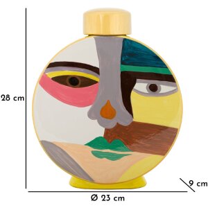 Mauro Ferretti Váza Piccassy Farebná okrúhla 23x9x28 cm