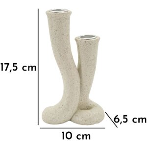 Mauro Ferretti Svietnik Stons 10x6,5x17,5 cm krémový