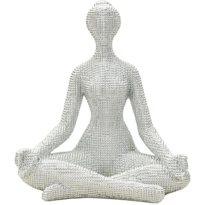 Donnina Yoga Silver - Dekoratívna figúrka z polyresinu 20,5x15,5x23 cm