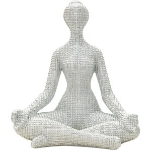 Donnina Yoga Silver - Dekoratívna figúrka z polyresinu 20,5x15,5x23 cm