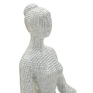 Donnina Yoga Silver - Dekoratívna figúrka z polyresinu 20,5x15,5x23 cm