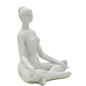 Donnina Yoga Silver - Dekoratívna figúrka z polyresinu 20,5x15,5x23 cm