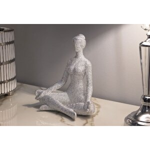 Donnina Yoga Silver - Dekoratívna figúrka z polyresinu 20,5x15,5x23 cm