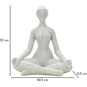 Donnina Yoga Silver - Dekoratívna figúrka z polyresinu 20,5x15,5x23 cm