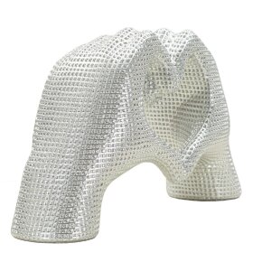 Socha „Lover Silver“ Polyresin strieborná 25x7.5x13.5 cm Srdce