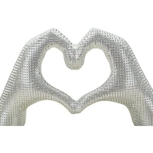 Socha „Lover Silver“ Polyresin strieborná 25x7.5x13.5 cm Srdce