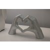 Socha „Lover Silver“ Polyresin strieborná 25x7.5x13.5 cm Srdce