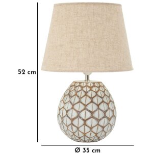 Mauro Ferretti Stolná lampa Tibet Ø35x52 cm White Wash