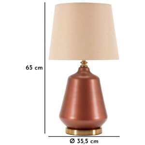 Rosenthal stolná lampa sklo hnedá zlatá Ø 35,5x65cm