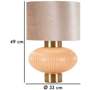 Perlová stolná lampa Ø 33x49 cm sklo, železo, perleť