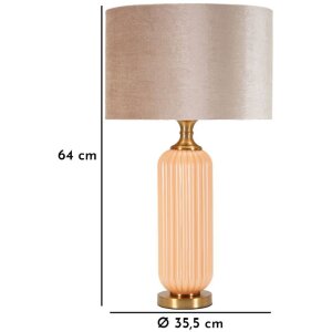 Perlová stolná lampa so skleneným podstavcom, ø35,5x64cm