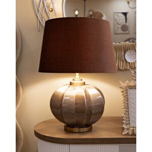 Praga stolná lampa sklo železo hnedá zlatá 40,5x57cm