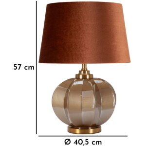 Praga stolná lampa sklo železo hnedá zlatá 40,5x57cm