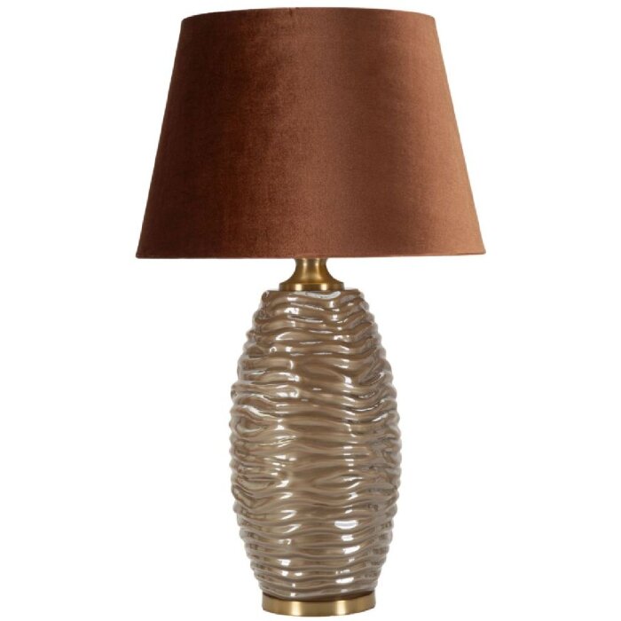 Prague stolná lampa sklo železo hnedá zlatá 45,5x79cm E27