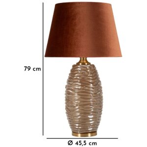 Prague stolná lampa sklo železo hnedá zlatá 45,5x79cm E27