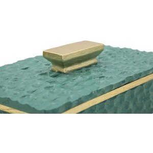 Mauro Ferretti Úložný box Grent 18,8x6,4x10,8 cm zelená-zlatá