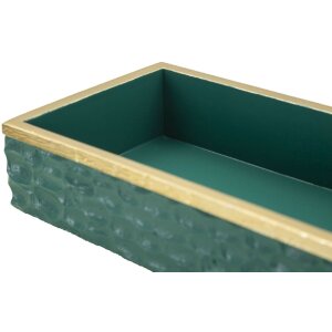 Mauro Ferretti Úložný box Grent 18,8x6,4x10,8 cm zelená-zlatá
