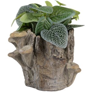 Clayre & Eef Kvetináč Hnedo-béžový 19x17x16 cm vzhľad kameňa