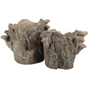 Clayre & Eef Kvetináč Hnedo-béžový 19x17x16 cm vzhľad kameňa