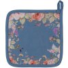 Clayre & Eef Podložka pod hrnce Floral Romance Modrá 20x20 cm