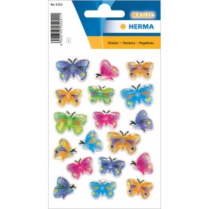Dekoračné etikety MAGIC Butterflies Stone 1 list