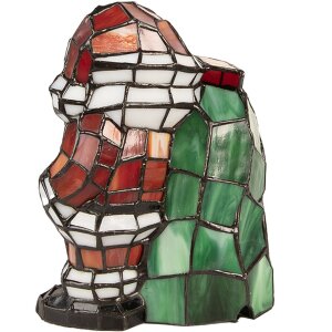 LumiLamp Tiffany stolná lampa Santa Claus 17x11x22 cm