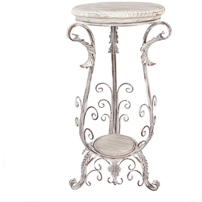 Clayre & Eef rastový stolík 5Y1336 – Shabby Chic železo/drevo 40x40x75 cm