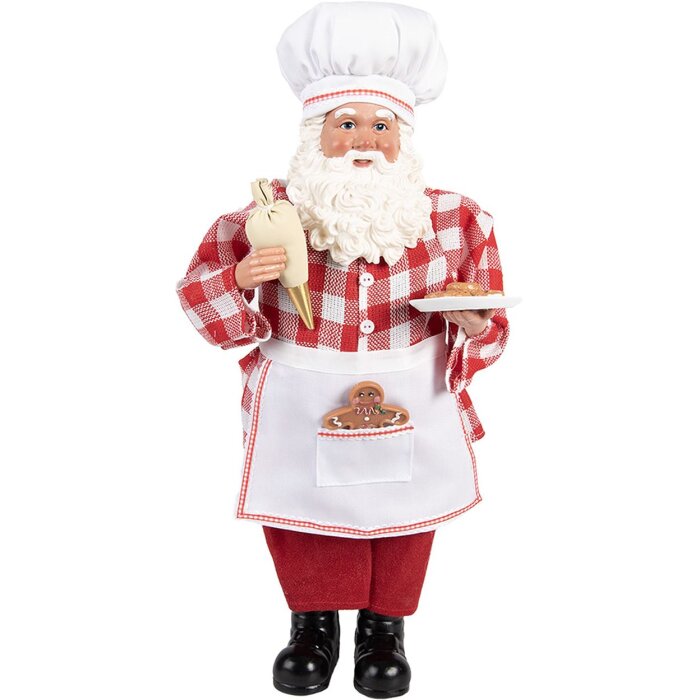 Clayre & Eef Vianočný zámožník Pekár Červeno-biely 45 cm