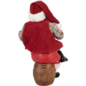 Clayre & Eef Santa Claus s krúžkom na pivo – 24 cm dekoratívna figúrka