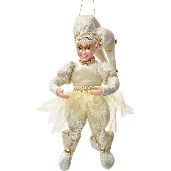 Clayre & Eef 66216 Dekoratívny záves Elfy Béžovo-zlatý 28 cm