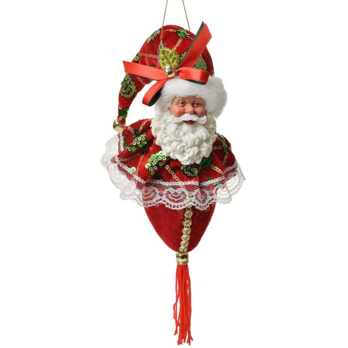 Clayre & Eef Vianočný záves Santa Claus 12x13x68 cm