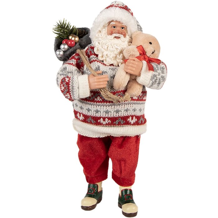 Clayre & Eef 66232 Dekorácia Santa Claus 13x13x28 cm